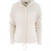 cardigan with hood in ivory colour front view