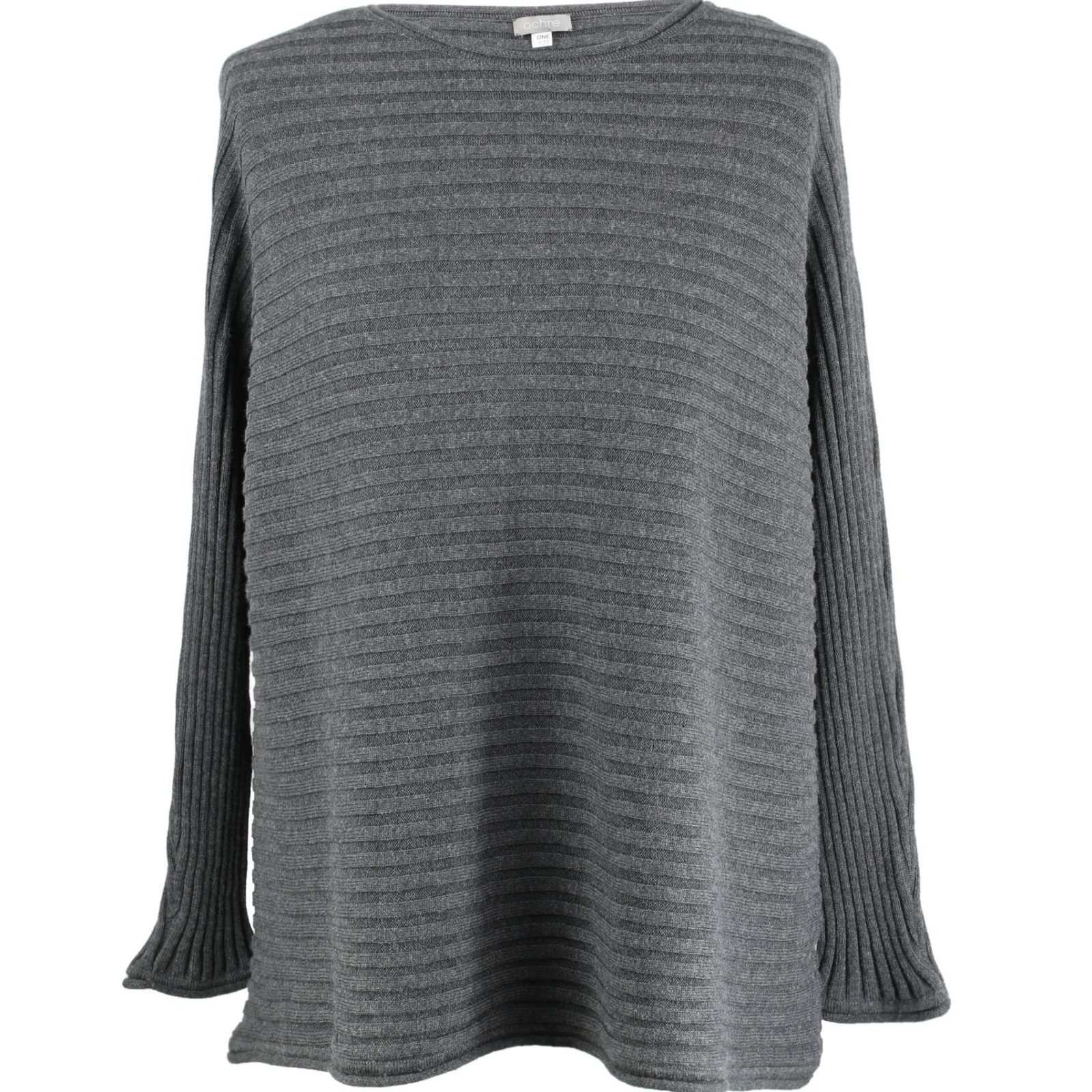 cotton jumper in graphite colour front view