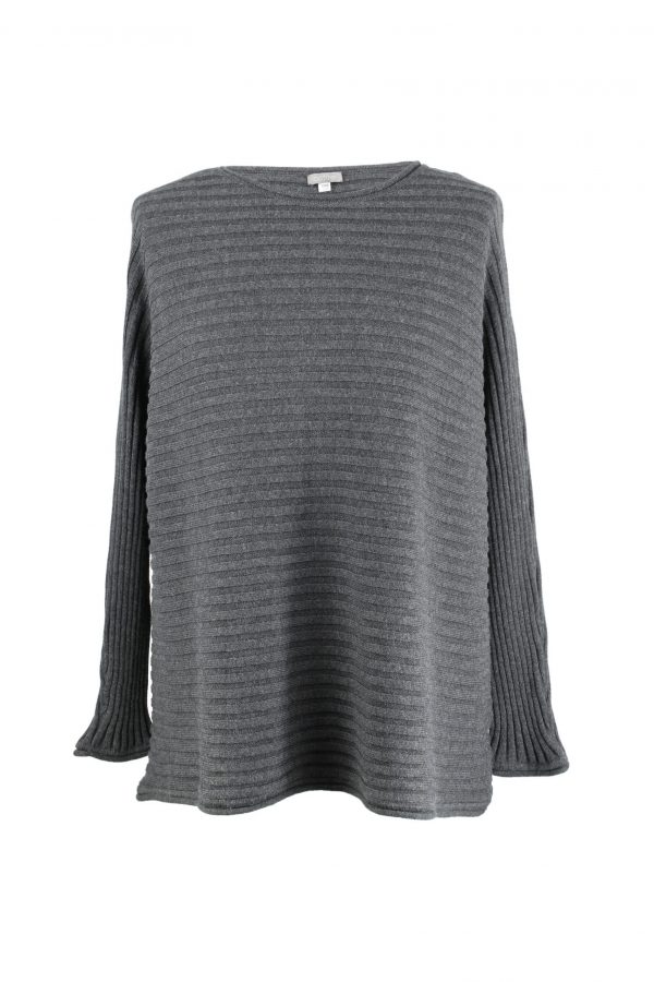 cotton jumper in graphite colour front view