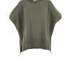 cashmere mix jumper, sleeveless in fir green colour front view