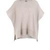 cashmere mix jumper, sleeveless in oatmeal colour front view