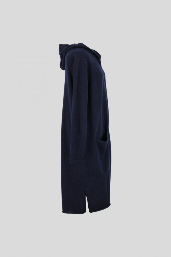 cashmere cardigan in navy colour side view
