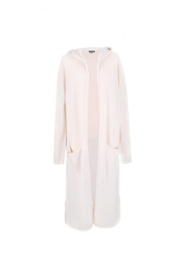 cashmere cardigan in soft pink colour front view