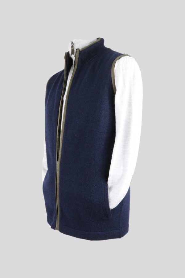 men's gilet navy blue colour