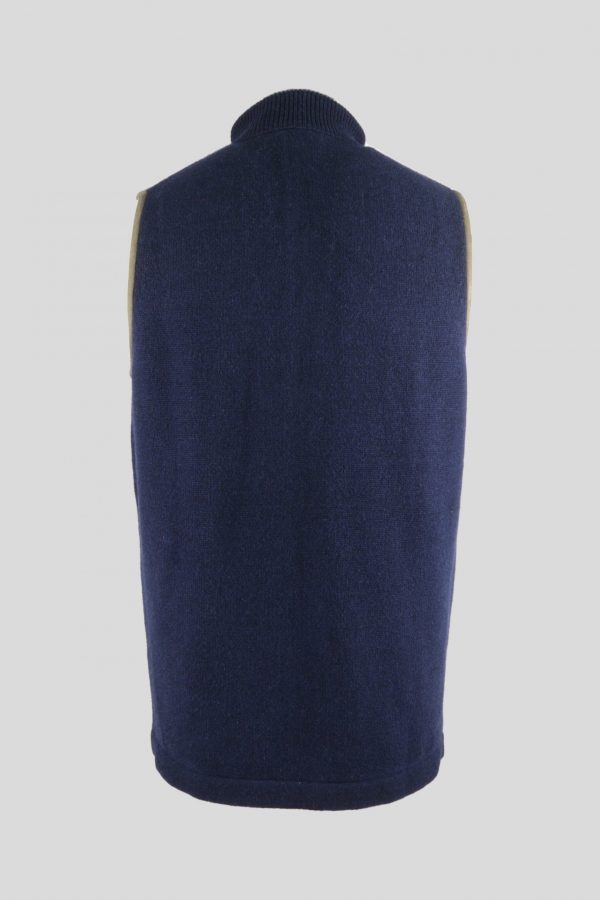 back view of men's gilet navy blue colour