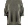 jumper with short sleeves in fir green colour front view