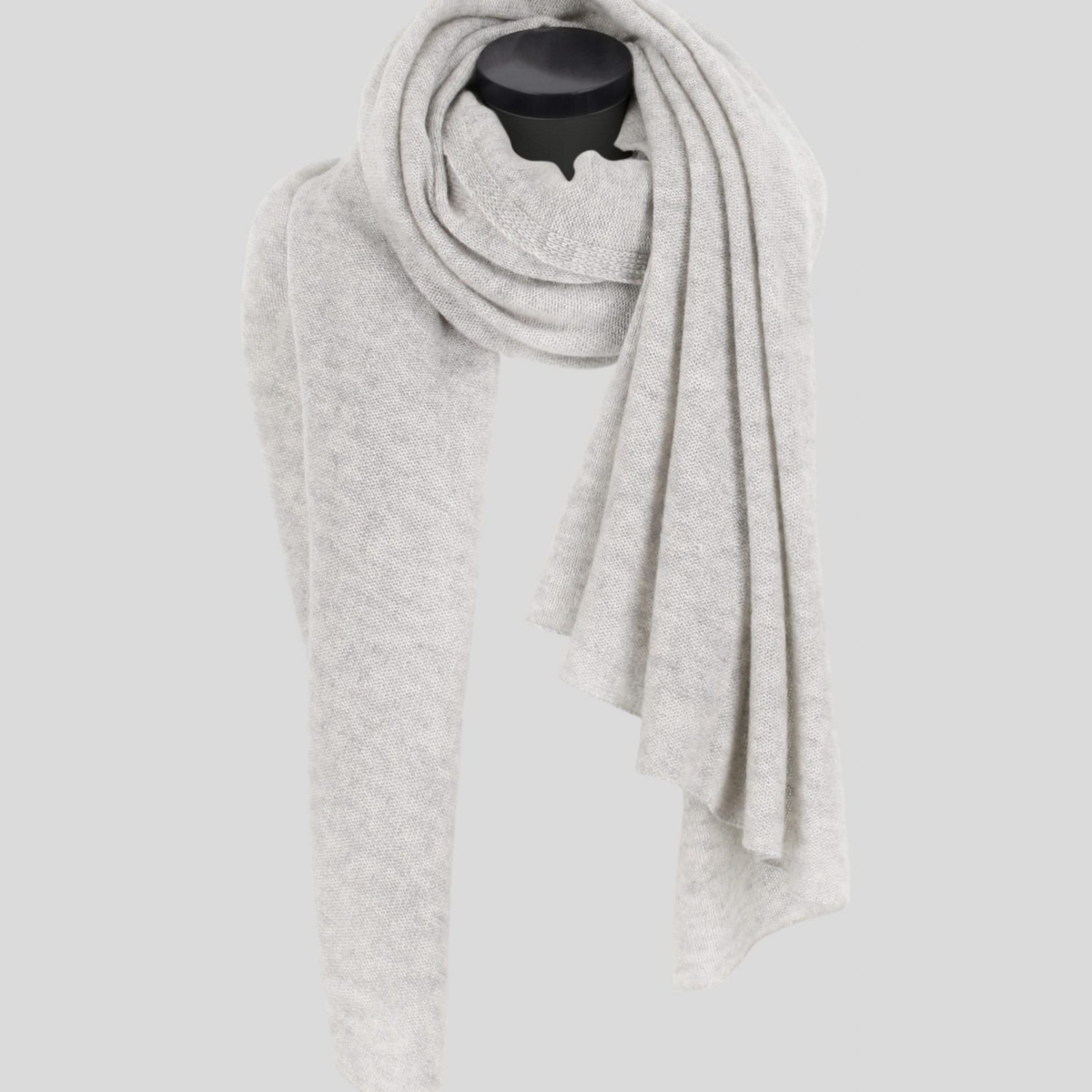 cashmere travel wrap in silver marl colour
