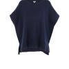 cashmere mix jumper, sleeveless in navy colour front view