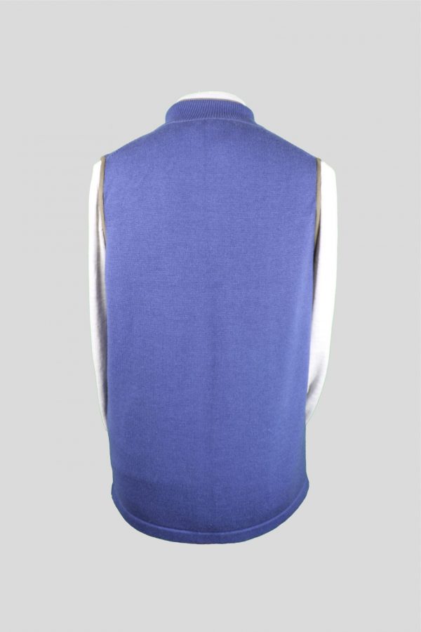 James-merino-ink-colour - Ochre Knitwear merino gilet in ink colour