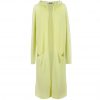 cashmere cardigan with hoodie and long sleeves in lime colour front view