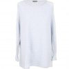 cotton jumper with long sleeves and round neck in pearl blue colour front