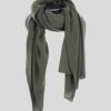 cashmere travel wrap in fir green colour