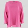 cotton jumper front view in bubble gum, pink colour