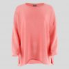 cotton jumper front view in flamingo colour