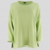 cotton jumper front view in lime colour