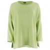 cotton jumper front view in lime colour