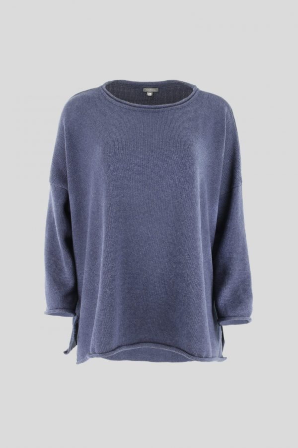 cotton jumper front view in navy colour