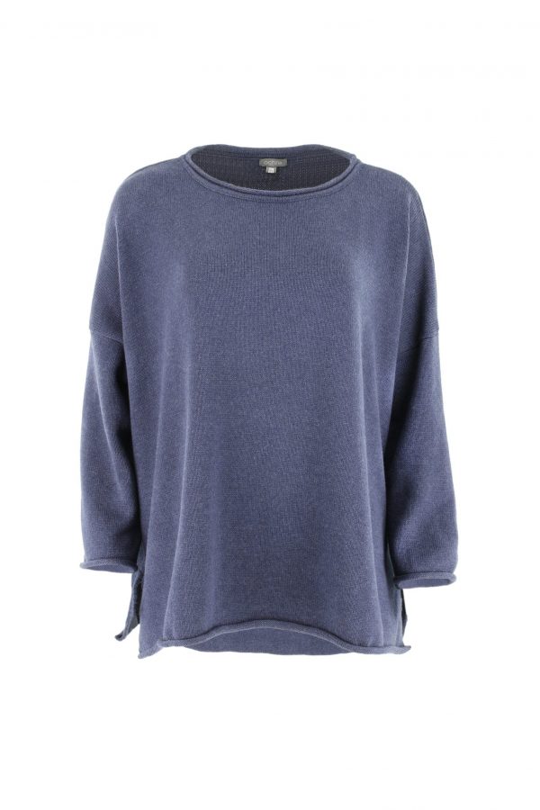 cotton jumper front view in navy colour