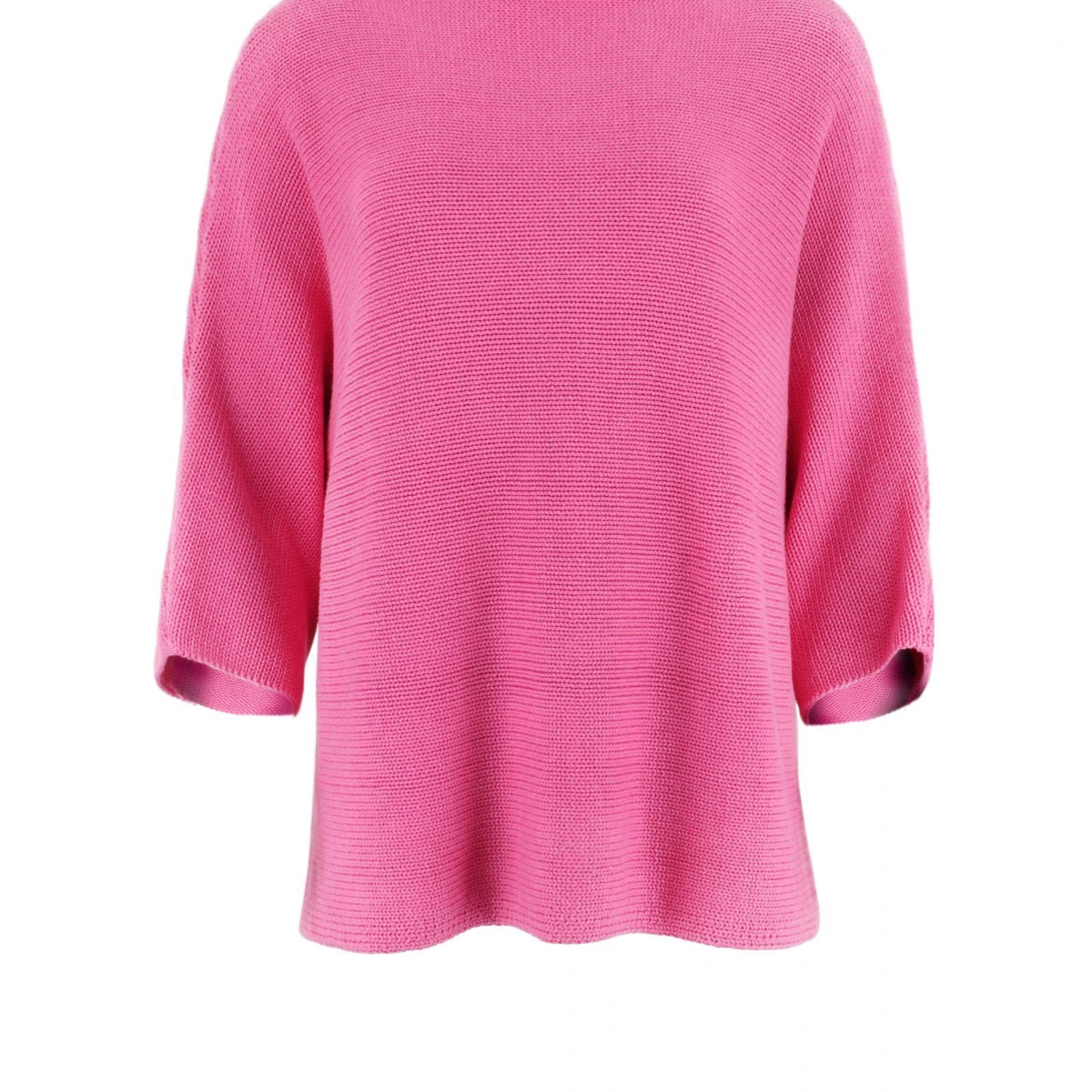 organic cotton jumper in bubble gum colour front view