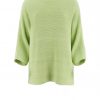 ivy-organic-cotton-jumper-lime-front - Ochre Knitwear organic cotton jumper in lime colour front view