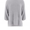 Ivy-organic-cotton-jumper-silver-colour-front-view - Ochre Knitwear organic cotton jumper in grey colour front view