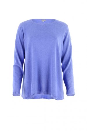 Rollo-plain-cotton-jumper-cobalt-colour-front-view cotton jumper in cobalt colour front view