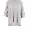 jumper with short sleeves in grey colour front view