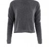 jumper short cut long sleeves in graphite colour front view