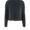 jumper short cut long sleeves in black colour front view