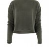 jumper short cut long sleeves in green colour front view