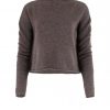 jumper short cut long sleeves in otter colour front view