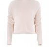 jumper short cut long sleeves in soft pink colour front view