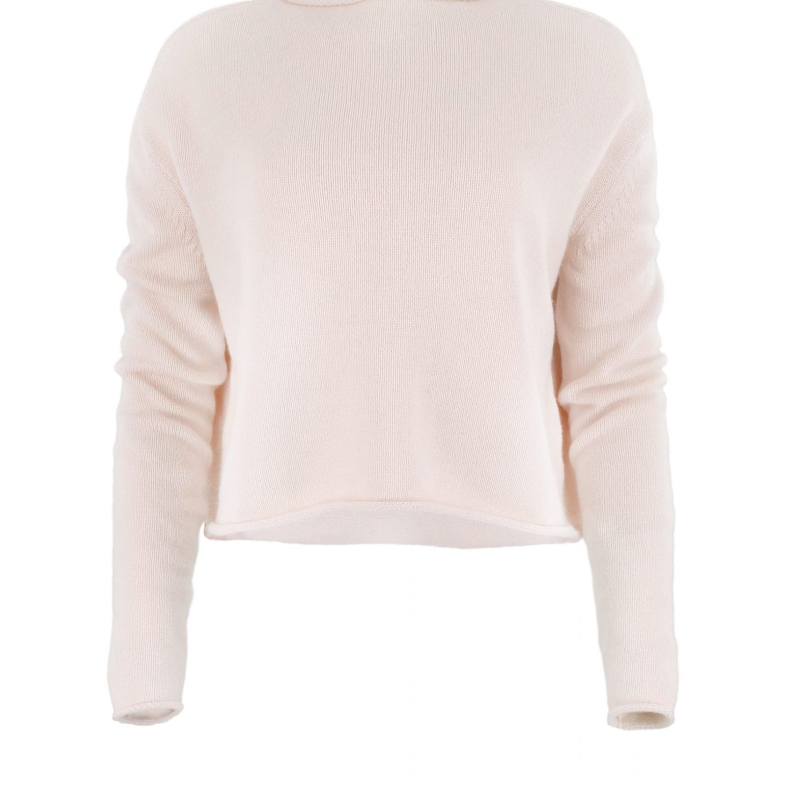 jumper short cut long sleeves in soft pink colour front view