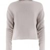 jumper short cut long sleeves in mushroom colour front view