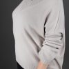 V-neck sweater side view