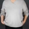V-neck sweater front view