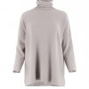 sweater with long sleeves and polo collar in graphite colour front view