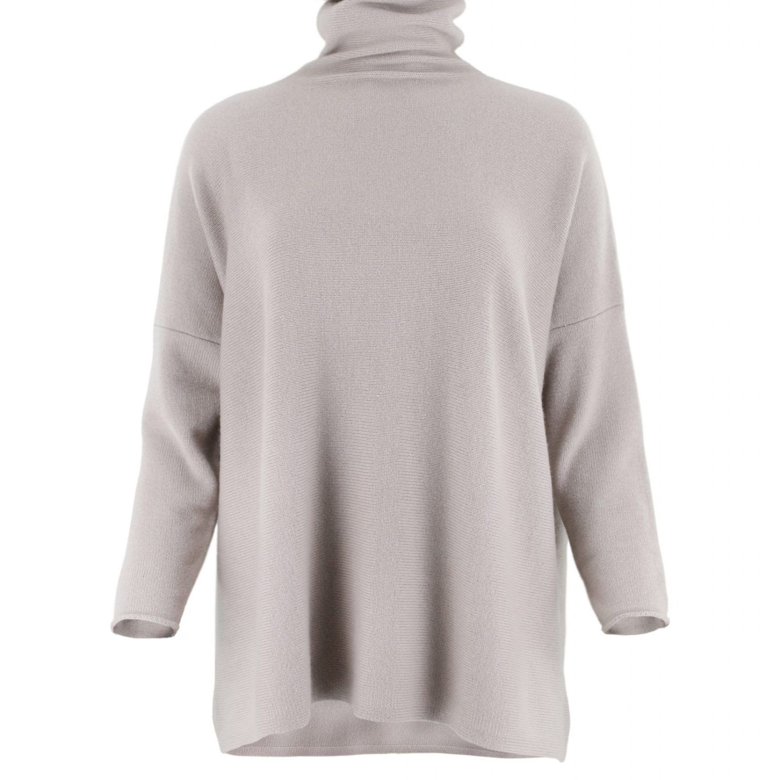 sweater with long sleeves and polo collar in graphite colour front view