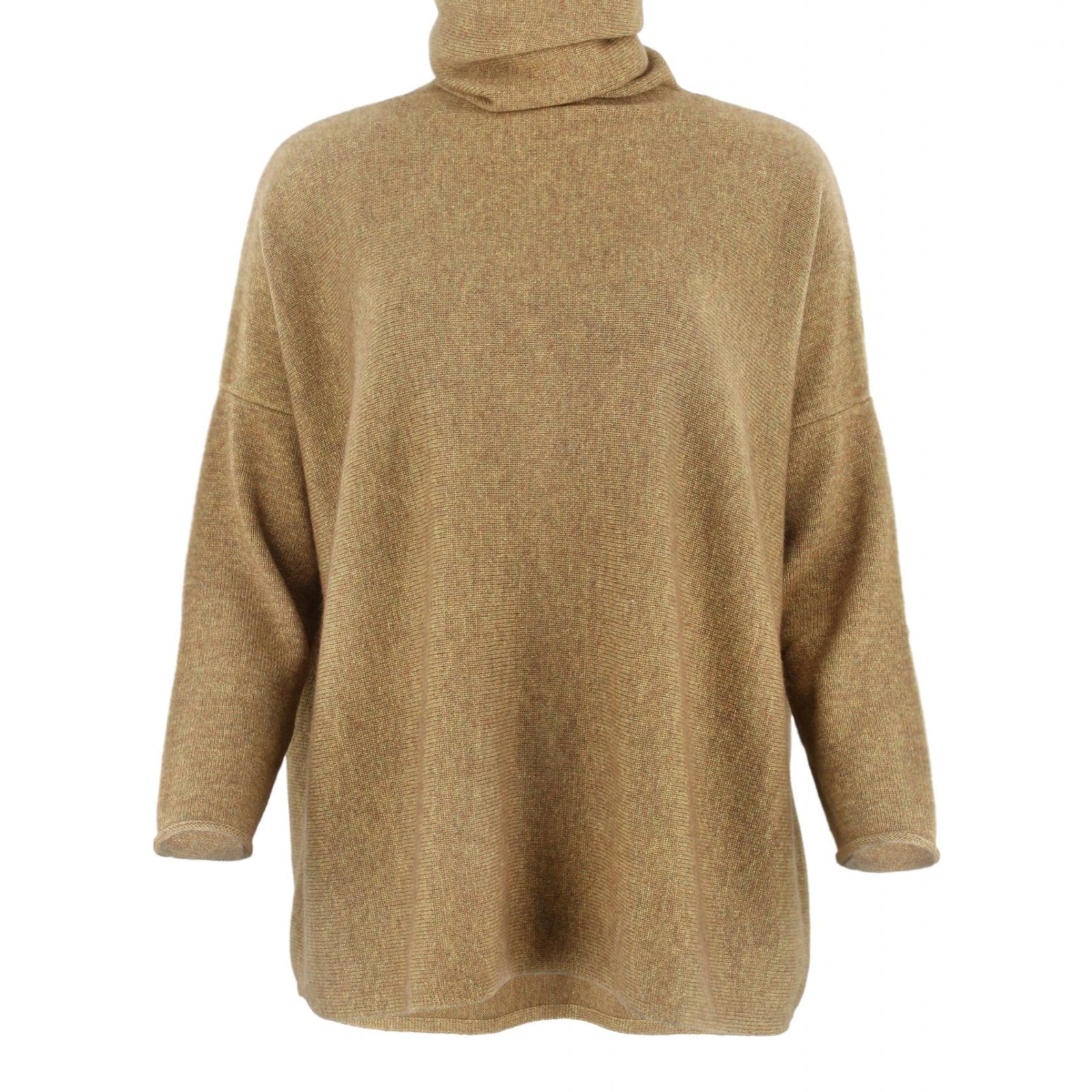 sweater with long sleeves and polo collar in olive colour front view