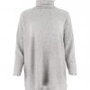sweater with long sleeves and polo collar in silver grey colour front view