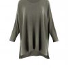 tunic top in fir green colour and long sleeves front view