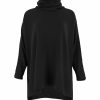 oversized jumper with turtle neck in black colour front view