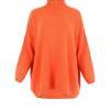 oversized jumper with long sleeves in flame colour front view