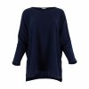 tunic top with long sleeves and turtle neck in navy colour front view
