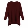 tunic top with long sleeves and turtle neck in burgundy colour front view
