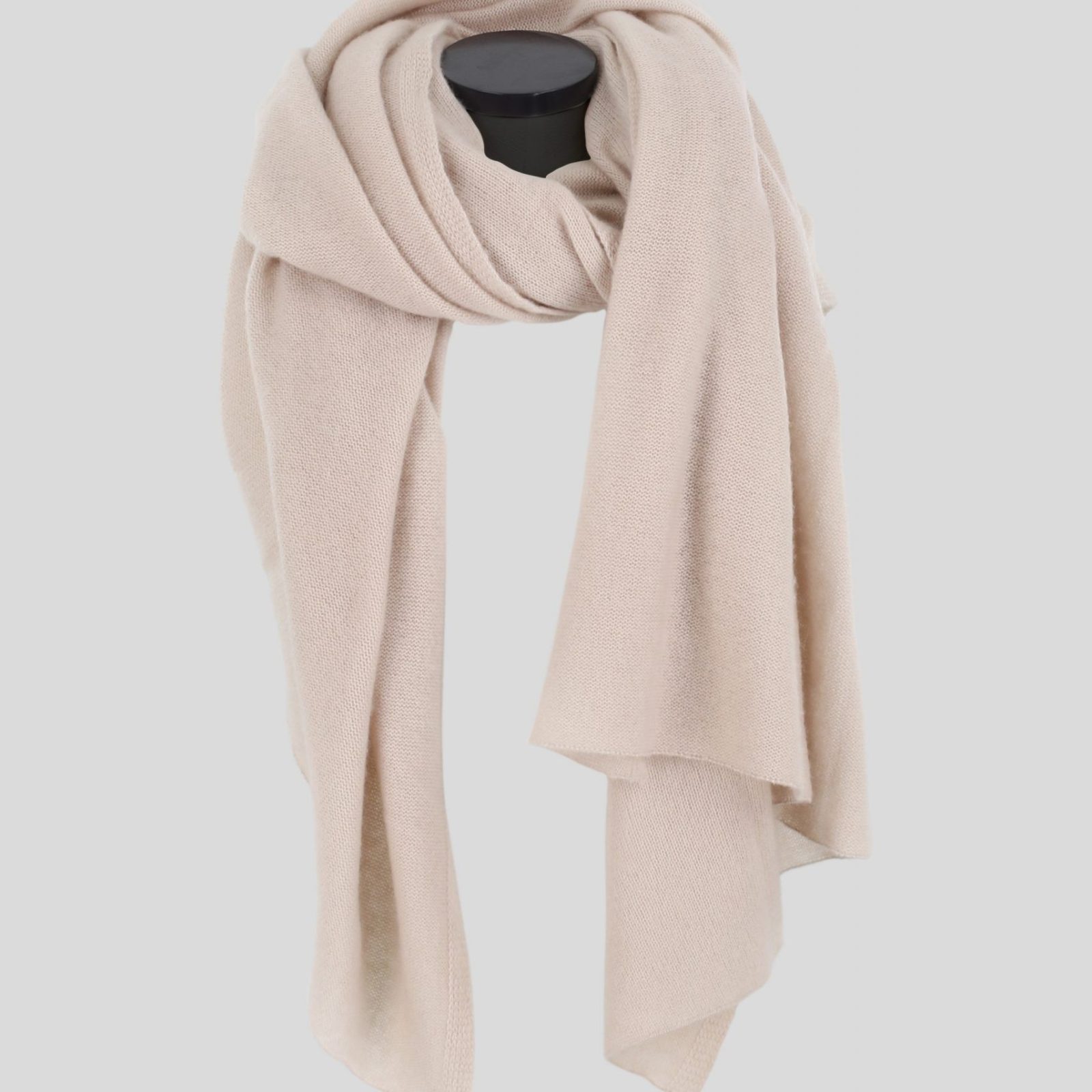 cashmere travel wrap in oatmeal colour