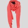 cashmere travel wrap in papaya colour