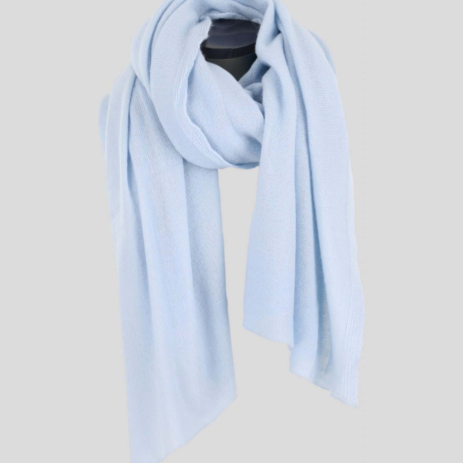 cashmere travel wrap in pearl blue colour