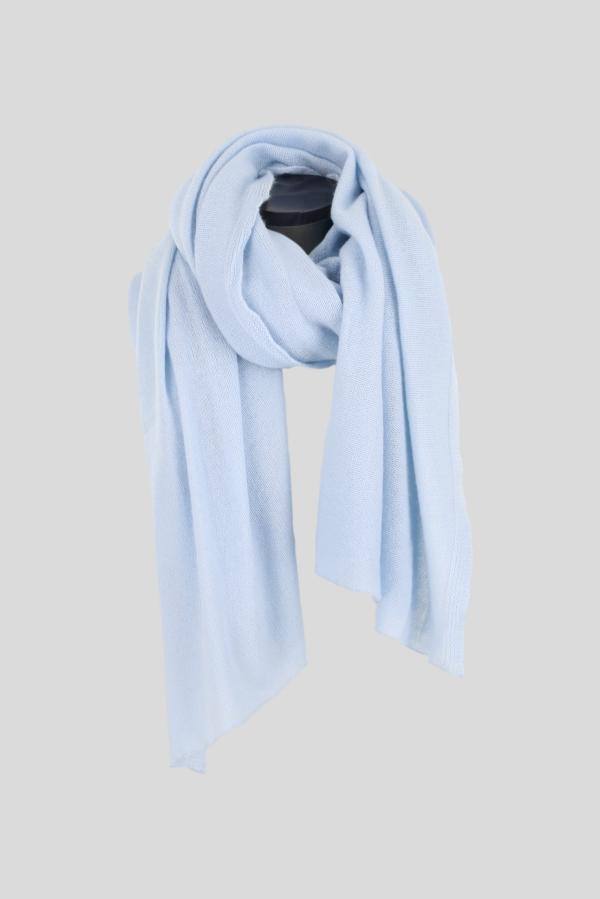 cashmere travel wrap in pearl blue colour