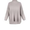 oversized jumper with long sleeves in mushroom colour front view